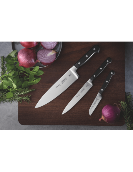 Set van 3 Tramontina Century gesmede lemmetmessen zwart polycarbonaat handvat
