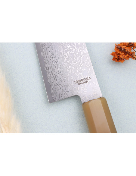 Toshitaka Suminagashi SG2 Damaskus 18cm japansk santokukniv