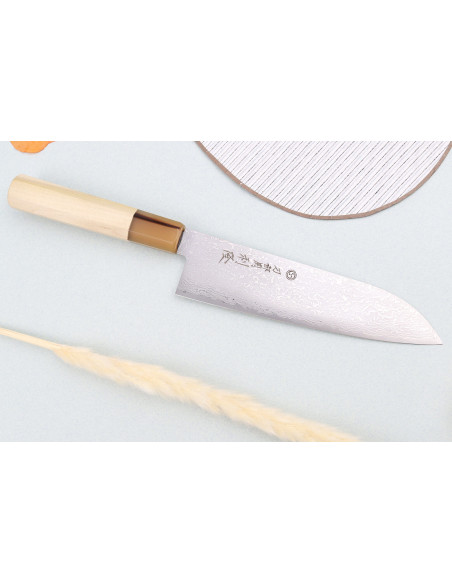 Toshitaka Suminagashi SG2 Damaskus 18 cm japansk santokukniv