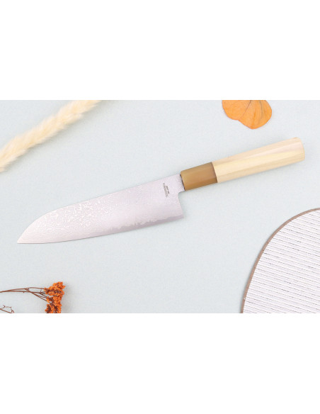 Toshitaka Suminagashi SG2 Damaskus 18 cm japansk santokukniv