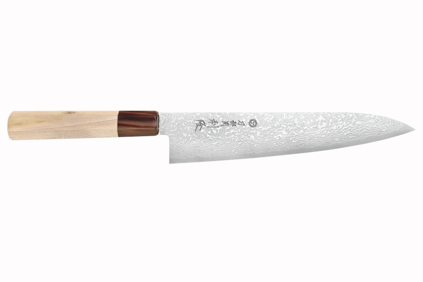 21cm Toshitaka Suminagashi SG2 Damascus chef ' s knife, handmade in Japan