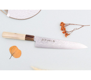 21 cm Toshitaka Suminagashi SG2 Damaskus kockkniv, handgjord i Japan 2