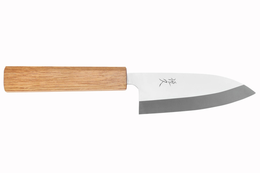 Coltello giapponese Tsunehisa AUS8 12 cm ko-deba con manico in quercia