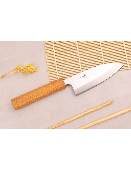 Ko-deba-Messer 12cm handwerklich japanisch Tsunehisa AUS8 Eichenholzgriff