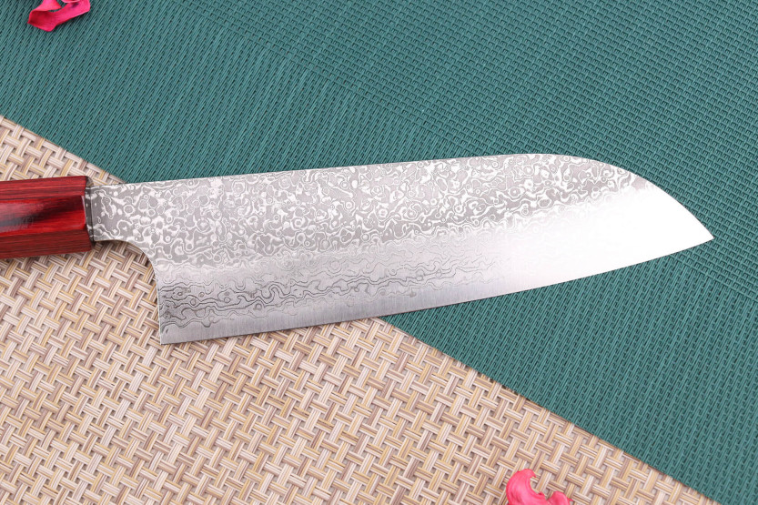 Kei Kobayashi SG2 Damascus 17cm handgemaakt Japans santoku mes