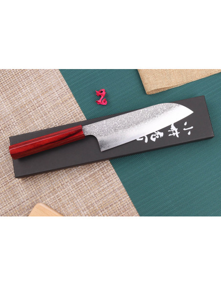 Kei Kobayashi SG2 Damaskus 17cm handgjord japansk santokukniv