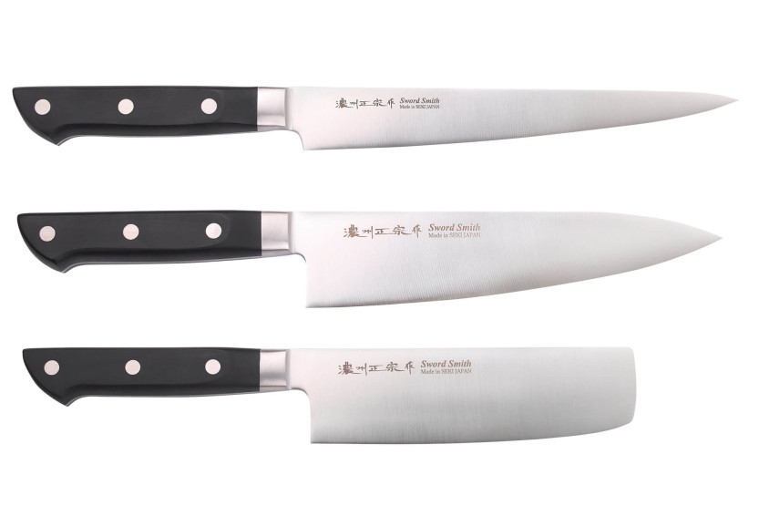 Set di 3 coltelli giapponesi Satake ABS sujihiki + chef + nakiri