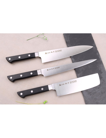 Sæt med 3 Satake ABS sujihiki + kok + nakiri japanske knive