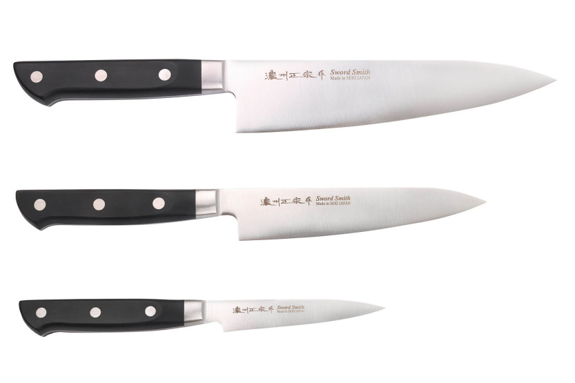 Conjunto de 3 facas japonesas Satake ABS office + universal + chef