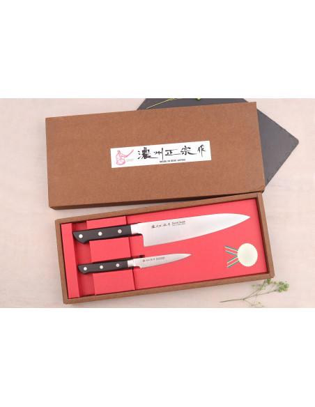 Set van 2 Satake ABS Japanse koksmessen 21cm + bureau 9cm