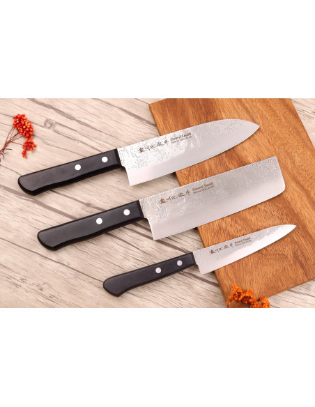 Satake Nashiji 3 japanske knivsæt santoku + nakiri + office