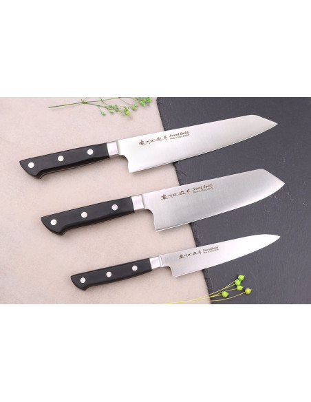 3 kpl Satake ABS japanilaiset veitset bunka 20cm + bunka 17cm + office 13,5cm