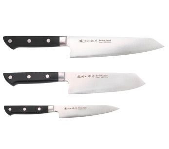 Estuche 3 cuchillos japoneses Satake ABS bunka 20cm + bunka 17cm + office 13,5cm