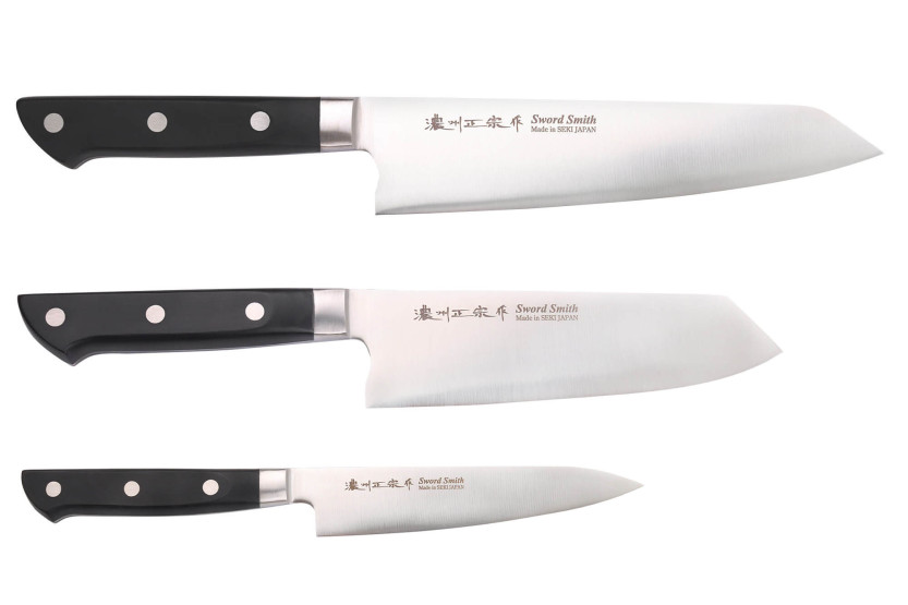 Set in scatola di 3 coltelli giapponesi Satake ABS bunka 20cm + bunka 17cm + office 13,5cm