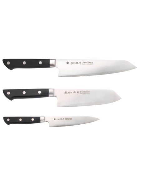 Estuche 3 cuchillos japoneses Satake ABS bunka 20cm + bunka 17cm + office 13,5cm