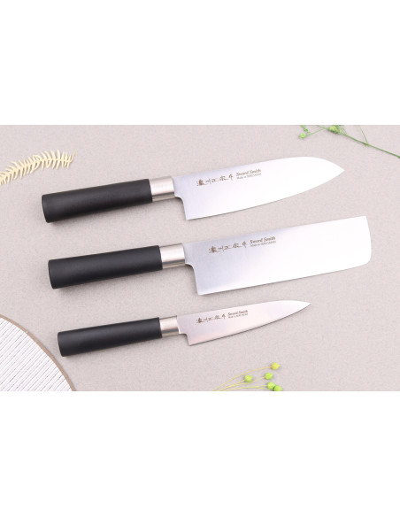 Set van 3 Satake Masamune Saku nakiri + santoku + kantoor Japanse messen