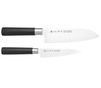 Set in scatola 2 coltelli giapponesi santoku Satake Masamune Saku + dispensa