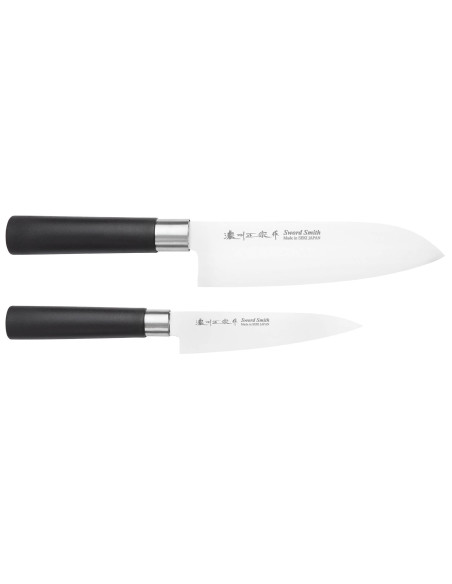 Conjunto de caixa 2 facas japonesas Satake Masamune Saku santoku + despensa