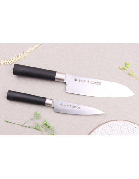Set of 2 Satake Masamune Saku santoku + office japanese knives