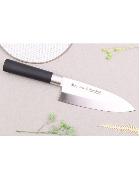 16cm Satake Masamune Saku japansk deba-kniv i svart PP