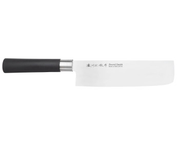 17cm japanilainen Satake Masamune Saku nakiri veitsi mustalla PP:llä.