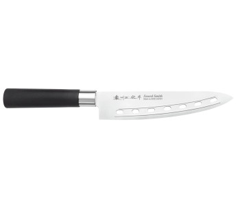Cuchillo de cocinero japonés calado Satake Masamune Saku de 18cm en PP negro