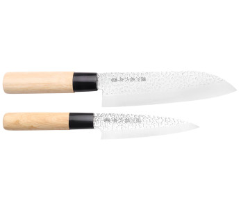 Conjunto de 2 facas japonesas Satake Magoroku Saku santoku + deba