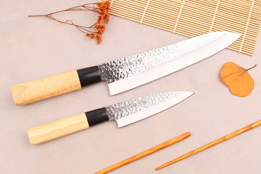 Set om 2 Satake Magoroku Saku japanska knivar kock + deba