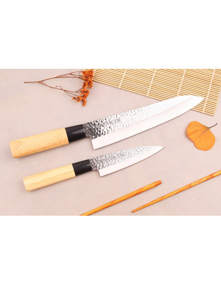 Conjunto de 2 facas japonesas Satake Magoroku Saku chef + deba