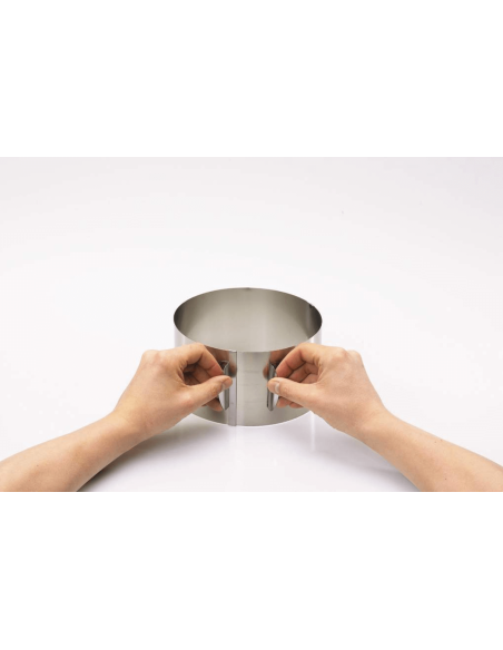 Aro para tartas extensible de acero inoxidable Gefu Tondo, altura 8,5 cm