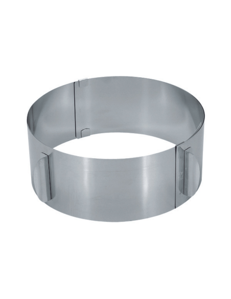Gefu Tondo extendable cake ring in stainless steel, height 8.5cm