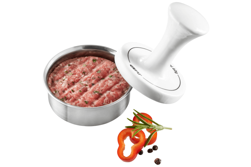 Gefu Spark burgerpresse til miniburgere i rustfrit stål og porcelæn