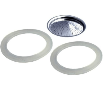 Replacement filter for Gefu Emilio 2-cup Italian coffee maker + 2 gaskets