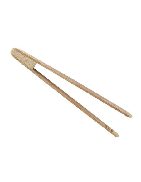 Ergonomic toasting tongs in beechwood 18cm