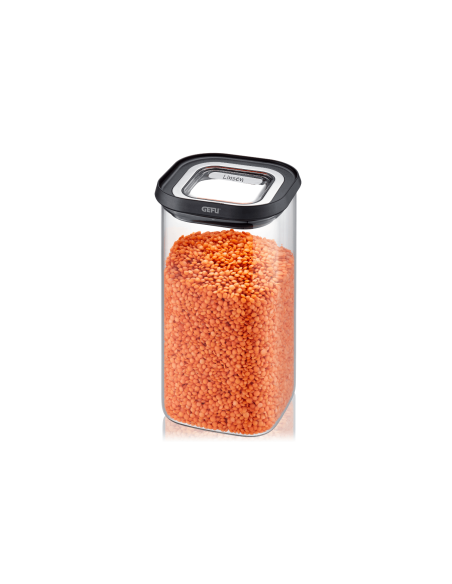 Gefu Pantry caja de almacenamiento de vidrio borosilicato 1400ml + 3 etiquetas autoadhesivas