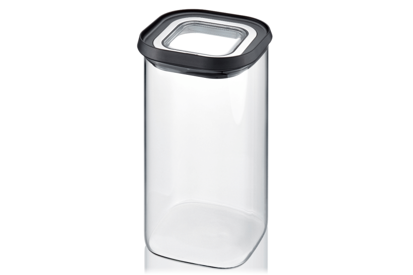 Gefu Pantry caja de almacenamiento de vidrio borosilicato 1400ml + 3 etiquetas autoadhesivas