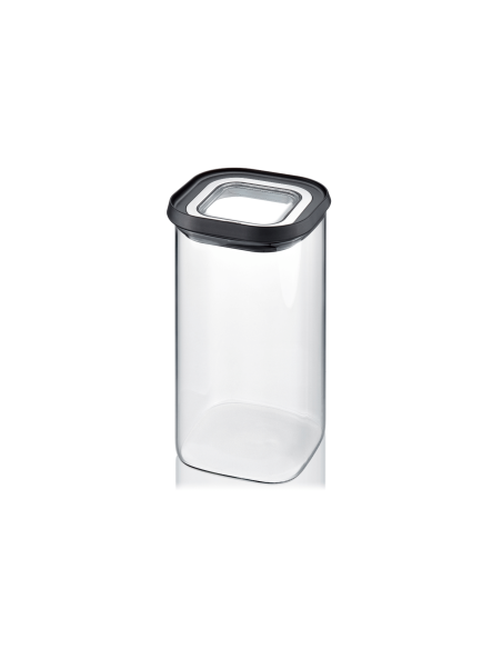 Gefu Pantry caja de almacenamiento de vidrio borosilicato 1400ml + 3 etiquetas autoadhesivas