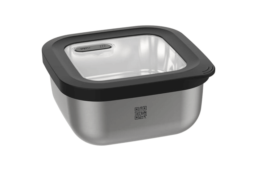 Lata cuadrada de acero inoxidable Gefu Provido de 900 ml
