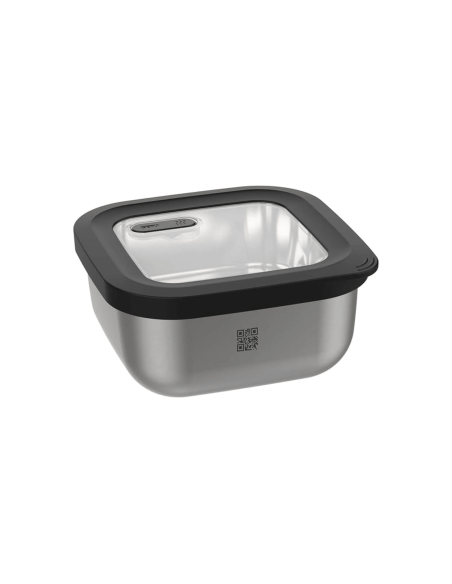 Gefu Provido, barattolo quadrato in acciaio inox da 900 ml