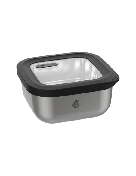 Gefu Provido 1800ml square stainless steel storage tin