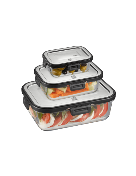 Set aus 3 Frischhaltedosen Gefu Milo rechteckig