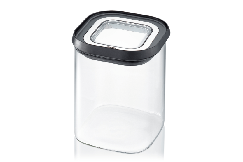 Gefu Pantry Dose aus Borosilikatglas 900ml + 3 selbstklebende Etiketten