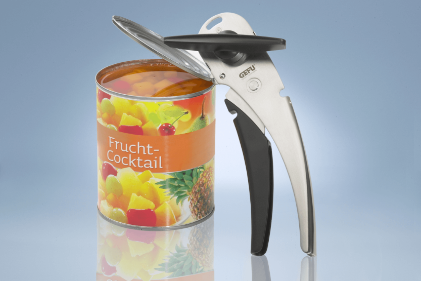 Gefu Cando boksåpner i rustfritt stål og polymer