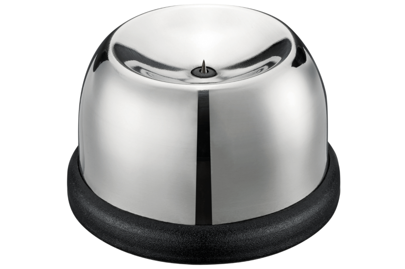 Portauova Gefu Perfo in acciaio inox con base nera