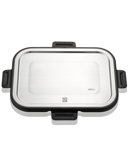 Nevera rectangular Gefu Milo de vidrio borosilicato y acero inoxidable 1500ml