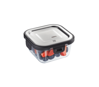 Gefu Milo, box frigo quadrato in vetro borosilicato e acciaio inox 300ml