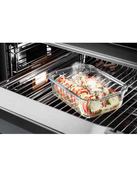 Gefu Milo square cool box in borosilicate glass and stainless steel 800ml