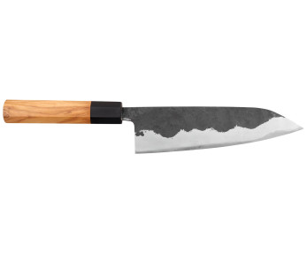 18cm Yoshimune cuchillo de chef japonés hecho a mano por Kawamura Negro WS2