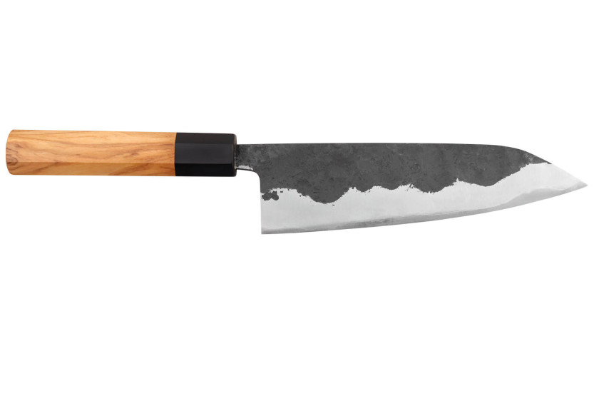 Faca do chef japonesa Yoshimune de 18 cm feita à mão por Kawamura Black WS2