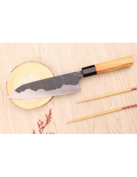 18cm japanisches handgefertigtes Kochmesser Yoshimune von Kawamura Black WS2